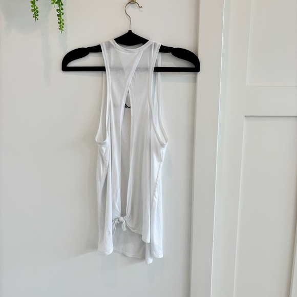 Lululemon All Tied Up White Womens Racerback Tank Top Embroidered Logo Open Back - Picture 4 of 8